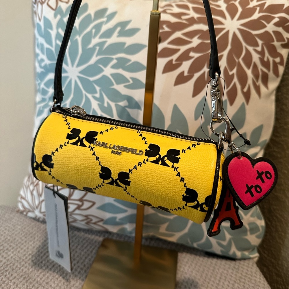 Karl Lagerfeld Paris Legacy Adele Yellow Barrel Bag